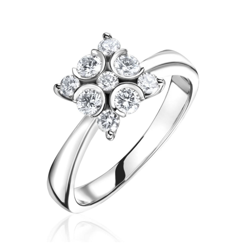 Кольцо из белого золота 585 пробы с бриллиантами 01К6216280