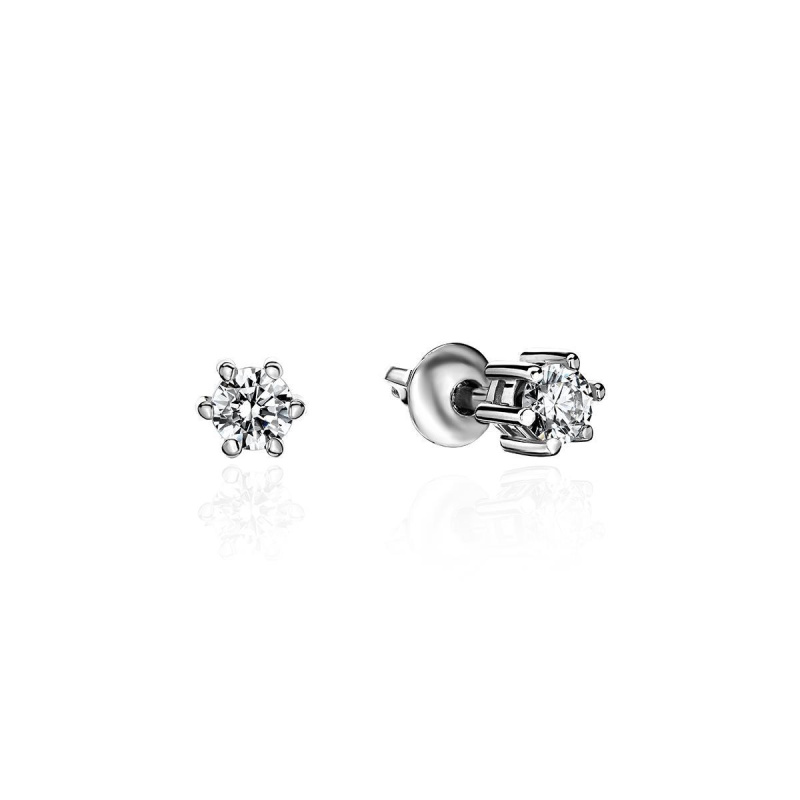 Серьги из белого золота 585 пробы с бриллиантами 01С622287