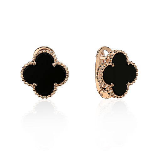 Серьги из красного золота 585 пробы с агатом 01С4114170-1