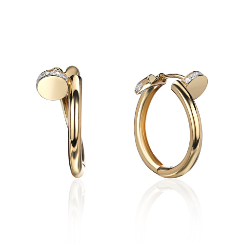 Серьги из желтого золота 585 пробы с фианитами 01С1315216Р