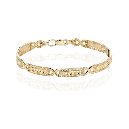 Браслет из желтого золота 585 пробы без вставок 01Б730510