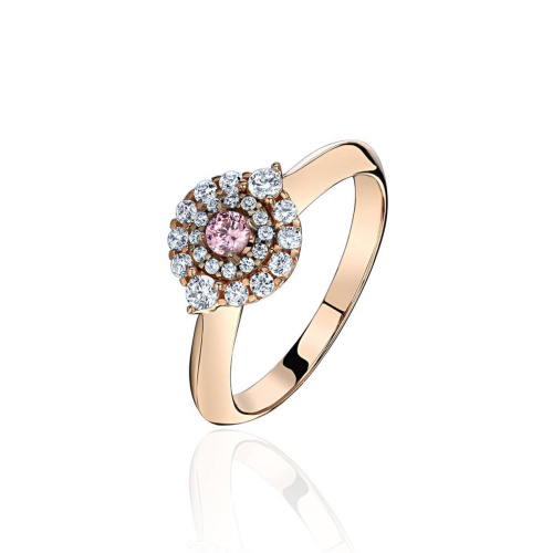 Кольцо из двух цветов золота 585 пробы с фианитами 01К2614940-1