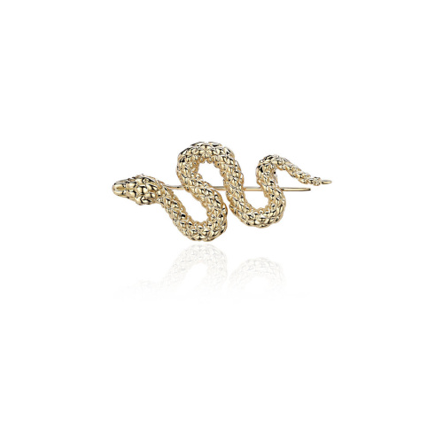 Брошь из желтого золота 585 пробы с фианитами 01Ш130231