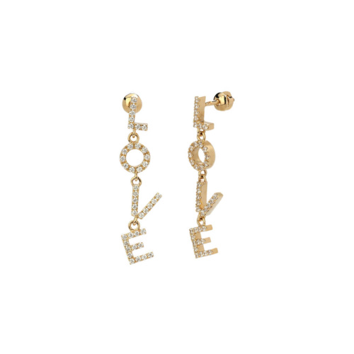 Серьги из желтого золота 585 пробы с фианитами 01С1314784