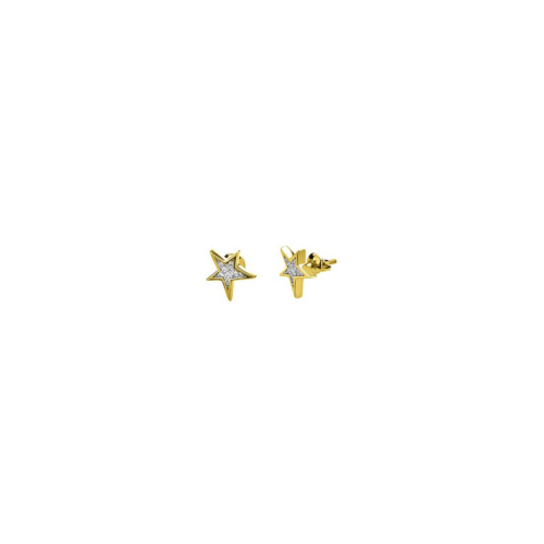 Серьги из желтого золота 585 пробы с фианитами 01С1313451