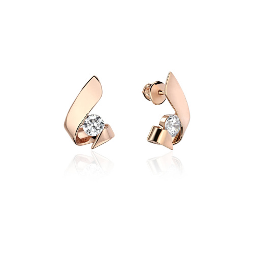 Серьги из красного золота 585 пробы с фианитами 01С1114903