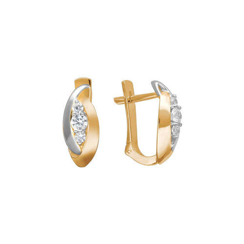 Серьги из красного золота 585 пробы с фианитами 01С1113412Р