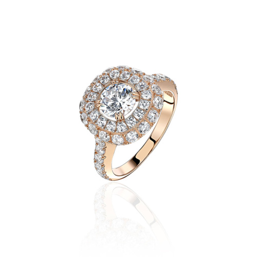 Кольцо из красного золота 585 пробы с фианитами 01К1114908