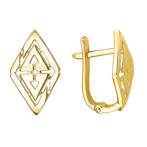 Серьги из желтого золота 585 пробы без вставок 01С0314040