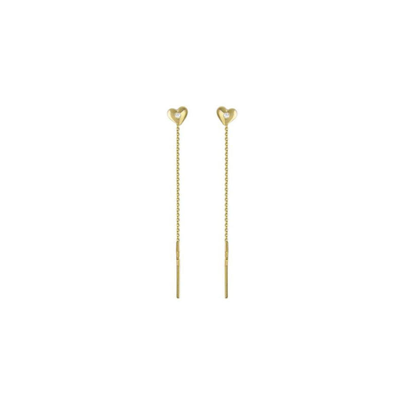 Серьги из желтого золота 585 пробы с фианитами 01С137247