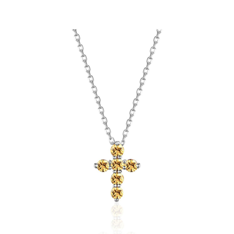 Колье из белого золота 585 пробы с сапфирами 01Л522479-2