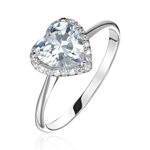 Кольцо из белого золота 585 пробы с фианитами 01К1212360