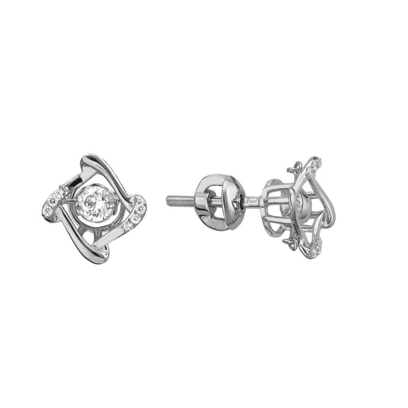 Серьги из белого золота 585 пробы с бриллиантами 01С6211854