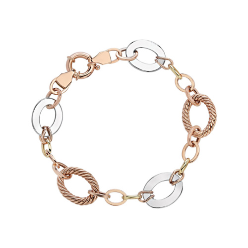 Браслет из комбинированного золота 585 пробы без вставок 01Б063111