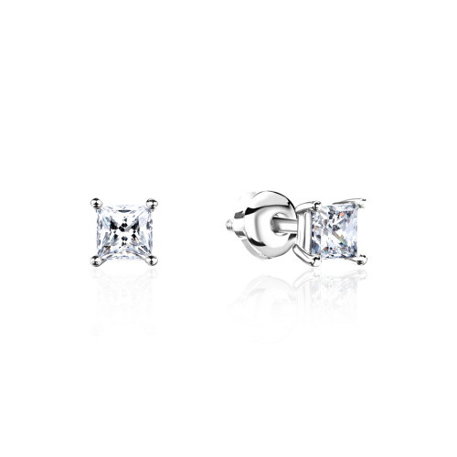 Серьги из белого золота 585 пробы с фианитами 01С1215069