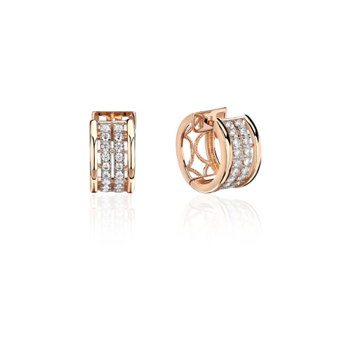 Серьги из красного золота 585 пробы с фианитами 01С1114850