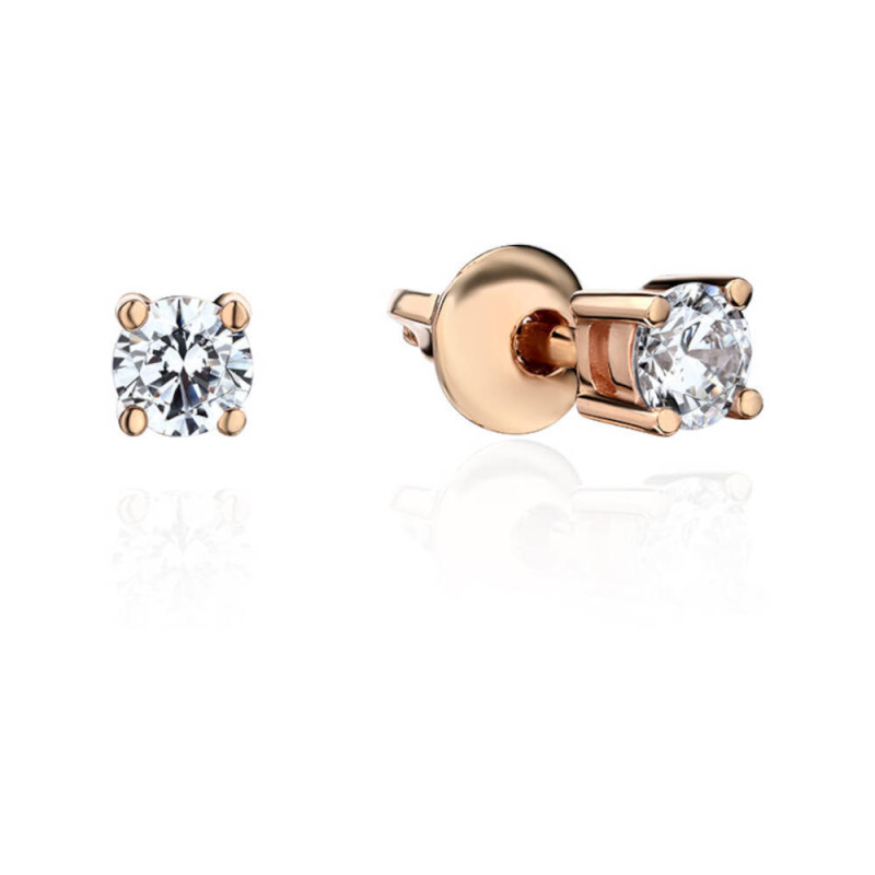 Серьги из красного золота 585 пробы с фианитами 01С112828