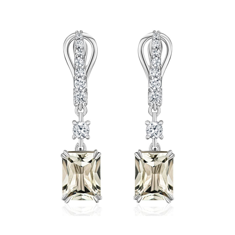 Серьги из белого золота 585 пробы с сапфиром 01С6214711-10