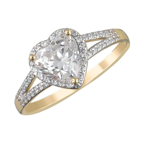 Кольцо из желтого золота 585 пробы с фианитами 01К1313284Р