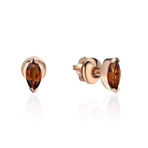 Серьги из красного золота 585 пробы с турмалинами 01С3113961-4