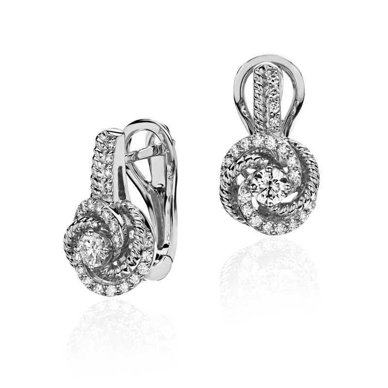 Серьги из белого золота 585 пробы с бриллиантами 01С6213552