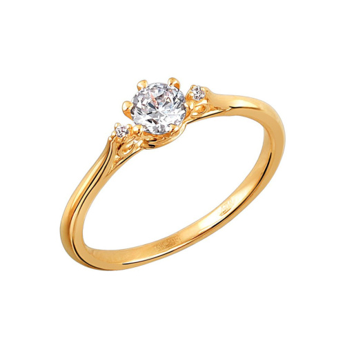 Кольцо из красного золота 585 пробы с фианитами 01К1112010