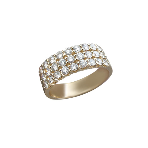 Кольцо из желтого золота 585 пробы с бриллиантами 01К6351106