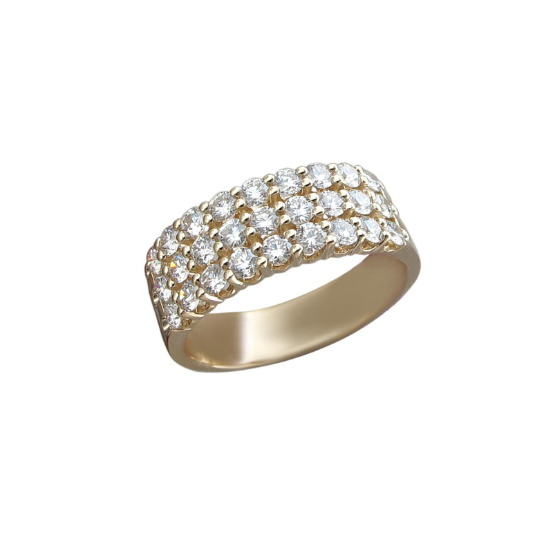 Кольцо из желтого золота 585 пробы с бриллиантами 01К6351106