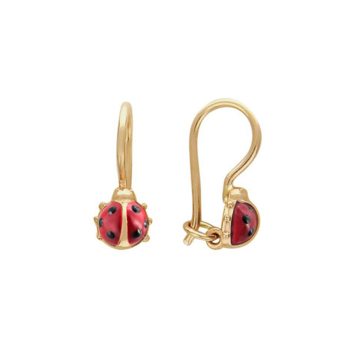 Серьги детские из красного золота 585 пробы с эмалью 01С016144Э