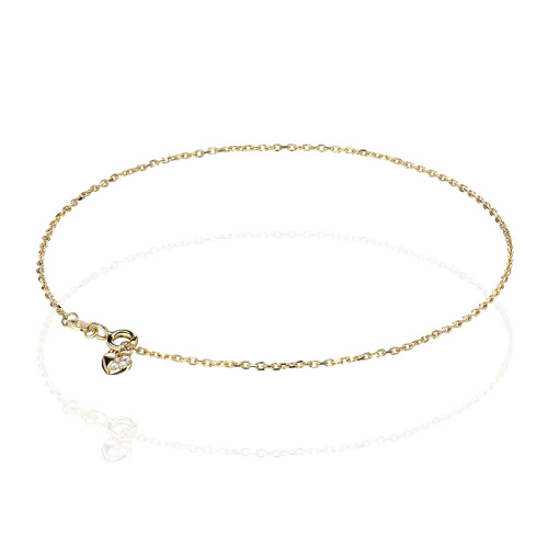 Браслет из желтого золота 585 пробы с фианитами 01Б132507