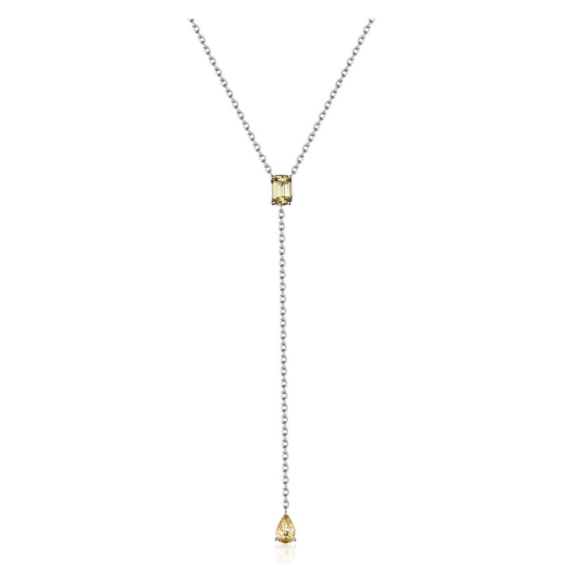 Колье из белого золота 585 пробы с сапфирами 01Л522578-2