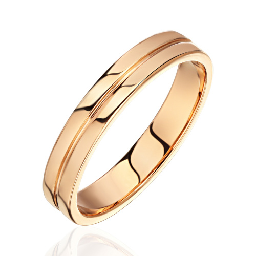 Обручальное кольцо из красного золота 585 пробы без вставок 01О010599