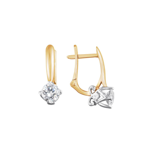 Серьги из красного золота 585 пробы с фианитами 01С1113080Р