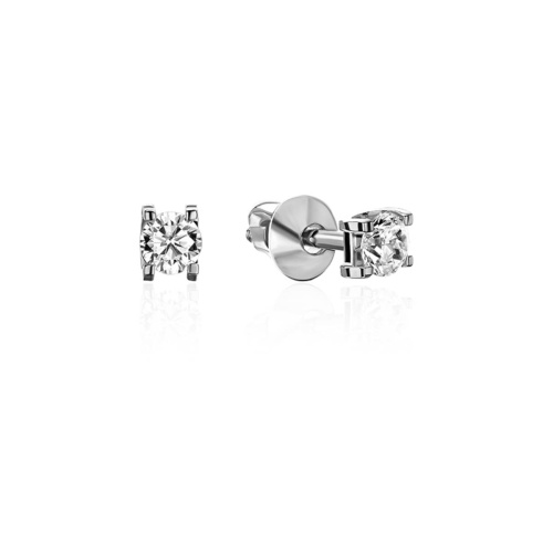 Серьги из белого золота 585 пробы с фианитами 01С1213725