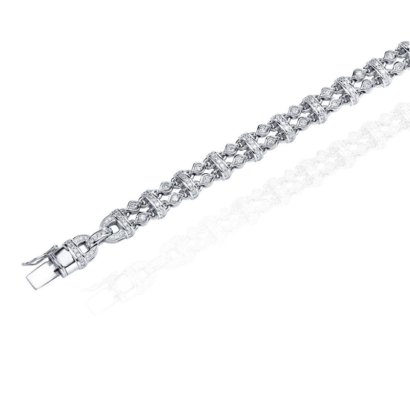 Браслет из белого золота 585 пробы с бриллиантами 01Б622430