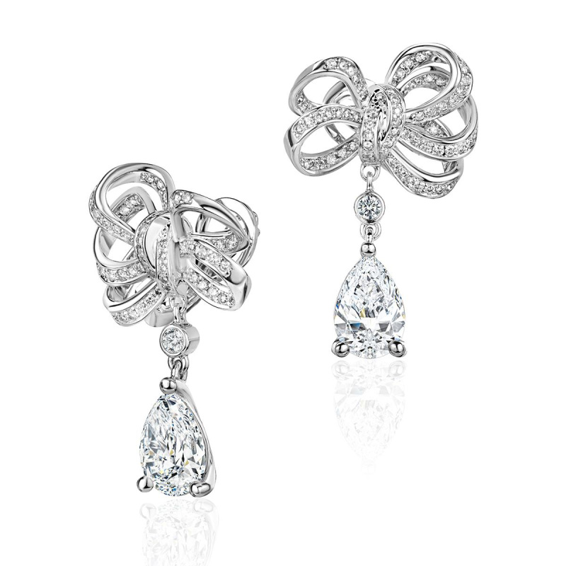 Серьги из белого золота 750 пробы с бриллиантами 01С6717259-Л