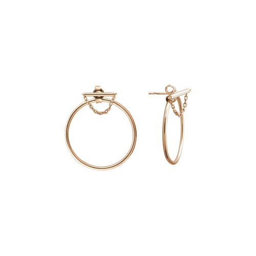 Серьги пусеты из красного золота 585 пробы без вставок 01С0114292