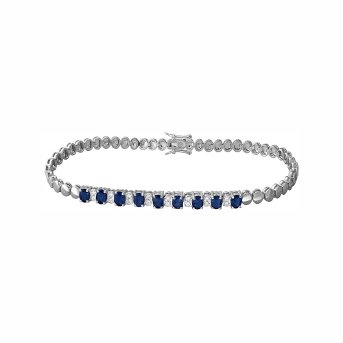 Браслет из белого золота 585 пробы с сапфирами и бриллиантами 01Б622759-2