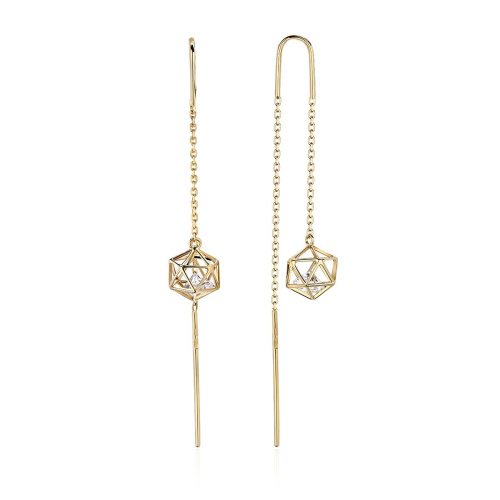 Серьги из желтого золота 585 пробы с фианитами 01С1314932