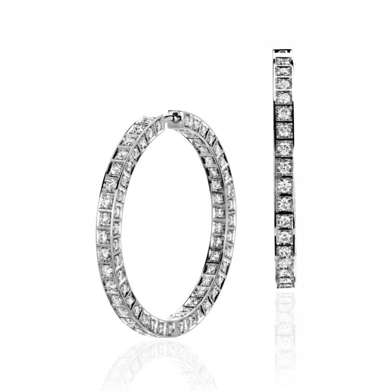 Серьги из белого золота 585 пробы с бриллиантами 01С6214199