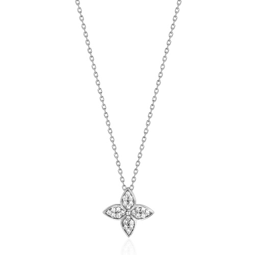 Колье из белого золота 585 пробы с фианитами 01Л122217