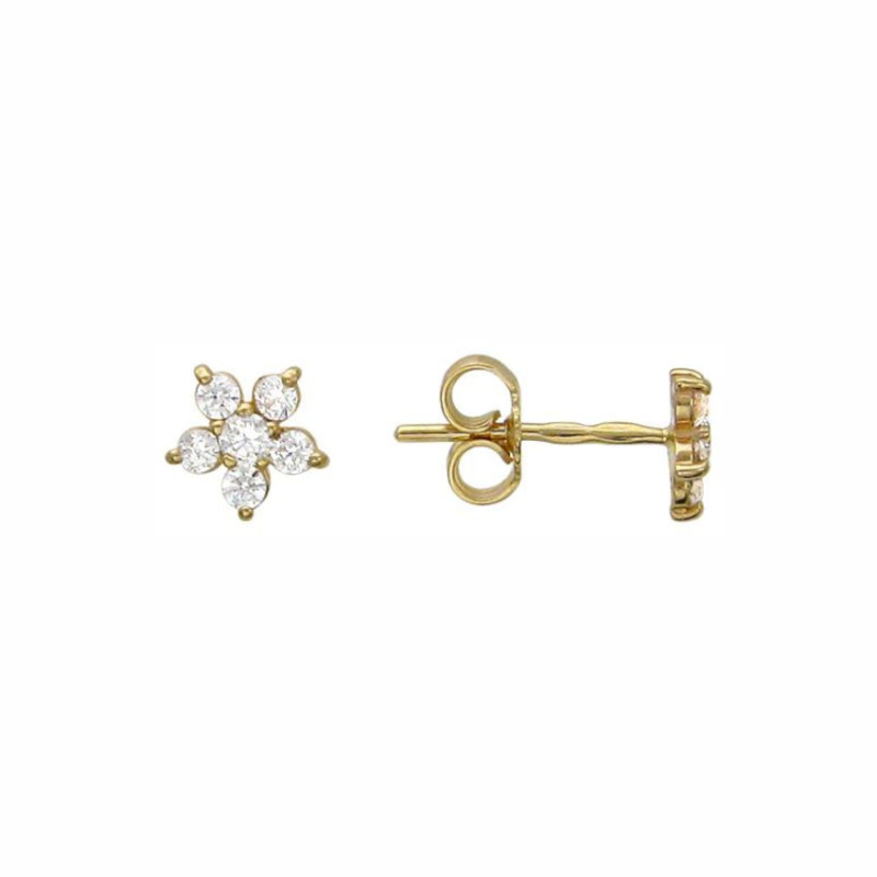 Серьги из желтого золота 585 пробы с фианитами 01С135301