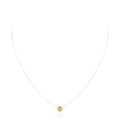 Колье из желтого золота 585 пробы с бриллиантом 01Л631582 Колье из желтого золота 585 пробы с бриллиантом 01Л631582