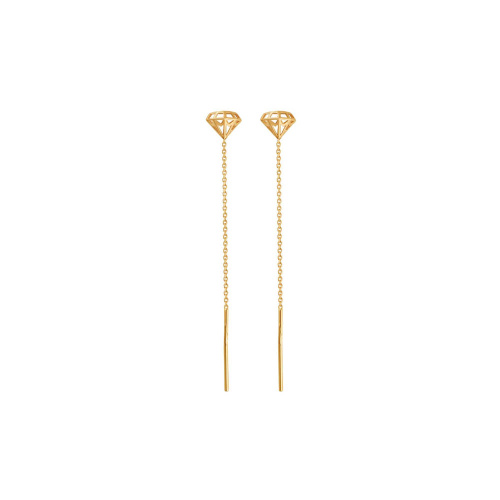Серьги из красного золота 585 пробы без вставок 01С0110574