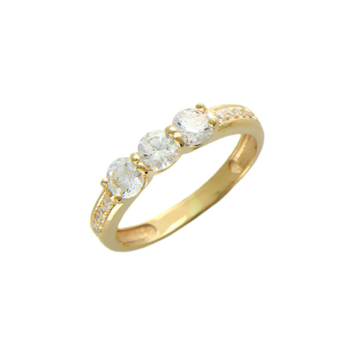 Кольцо из желтого золота 585 пробы с фианитами 01К135252