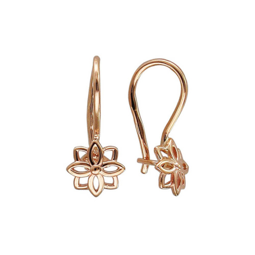Серьги из красного золота 585 пробы без вставок 01С018907