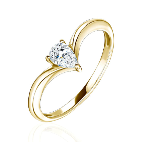 Кольцо из желтого золота 585 пробы с бриллиантом 01К6315533