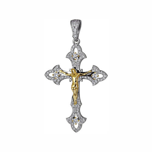 Подвеска из комбинированного золота 750 пробы с бриллиантами 01Р6801031