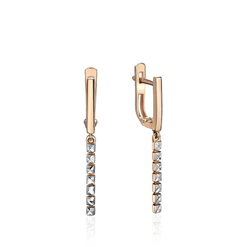 Серьги из красного золота 585 пробы без вставок 01С7115103Р