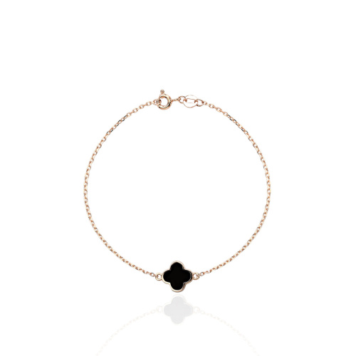 Браслет из красного золота 585 пробы с эмалью 01Б012636Э